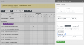 Selecting participants booking activities