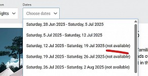 Not available text to Fully booked
