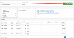 Run Report button in the report